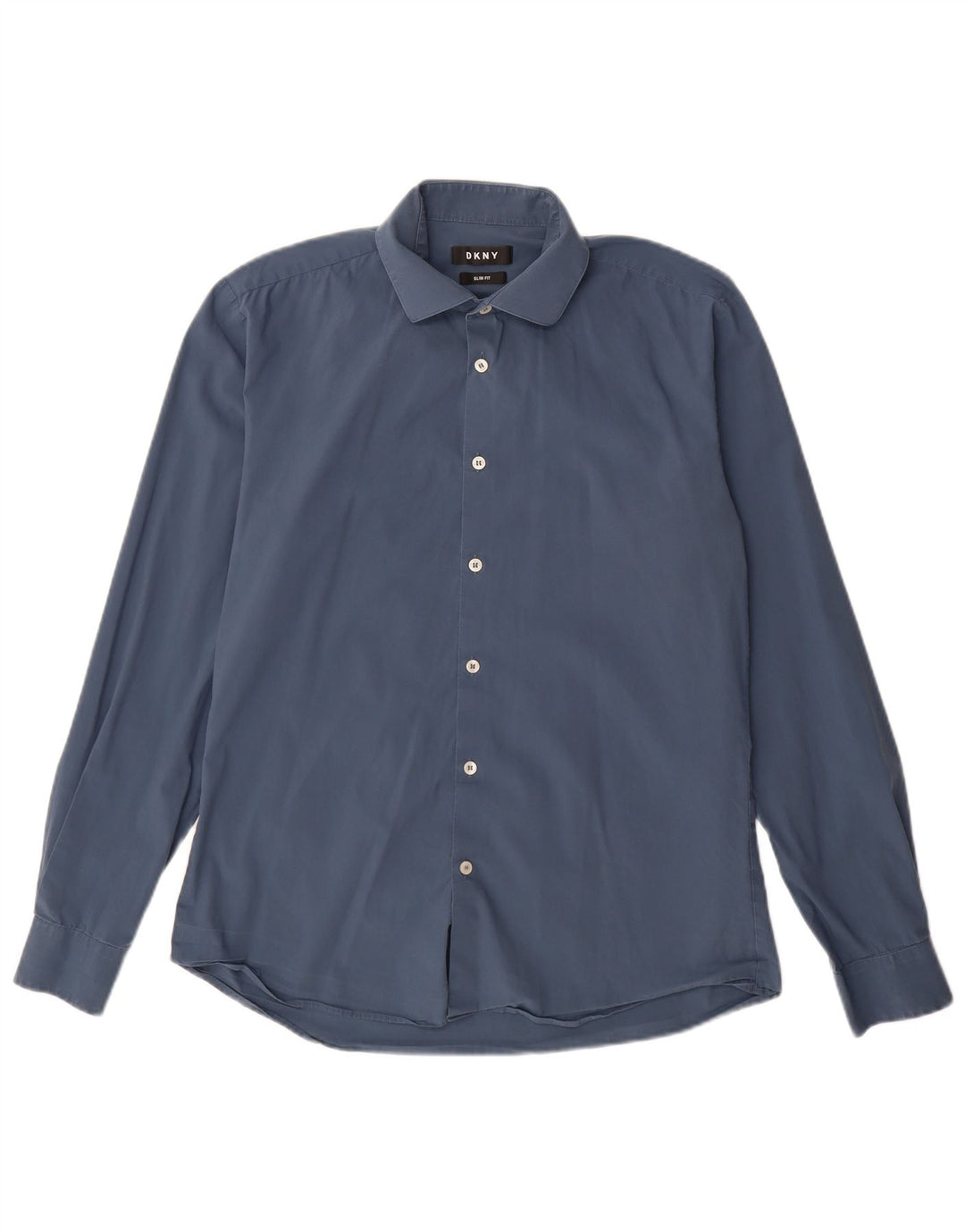 DKNY Herre Slim Fit skjorte str. 40 16 Large Blue Cotton