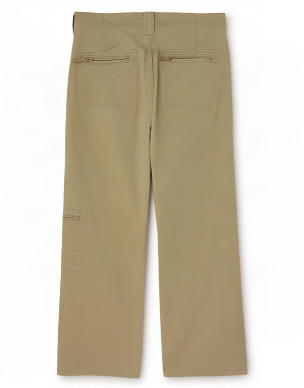 Fila Dame Straight Cargo Bukser UK 14 Large W36 L26 Khaki Cotton