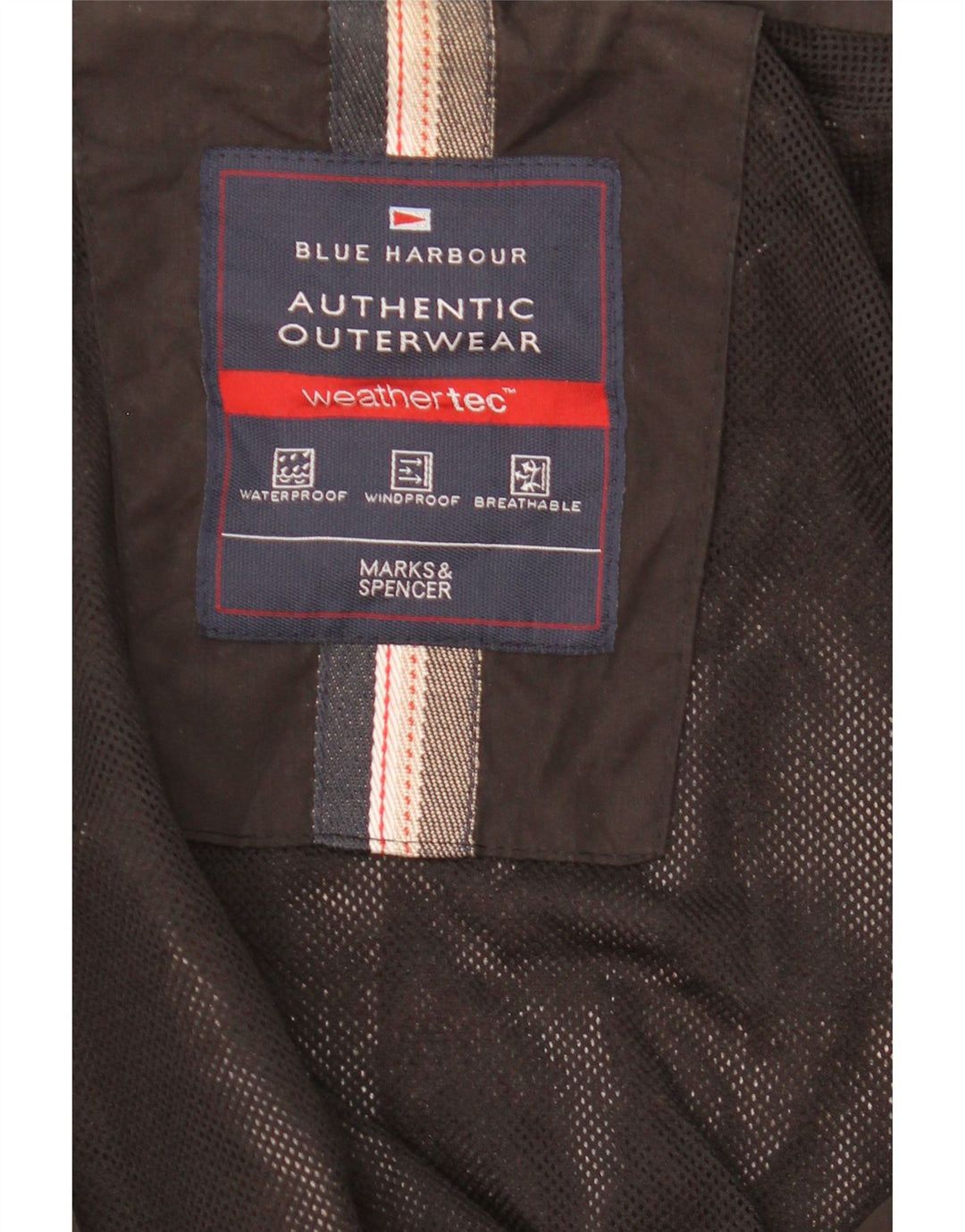 Marks & Spencer Herre Blue Harbor Regnjakke med hætte UK 42 XL Sort