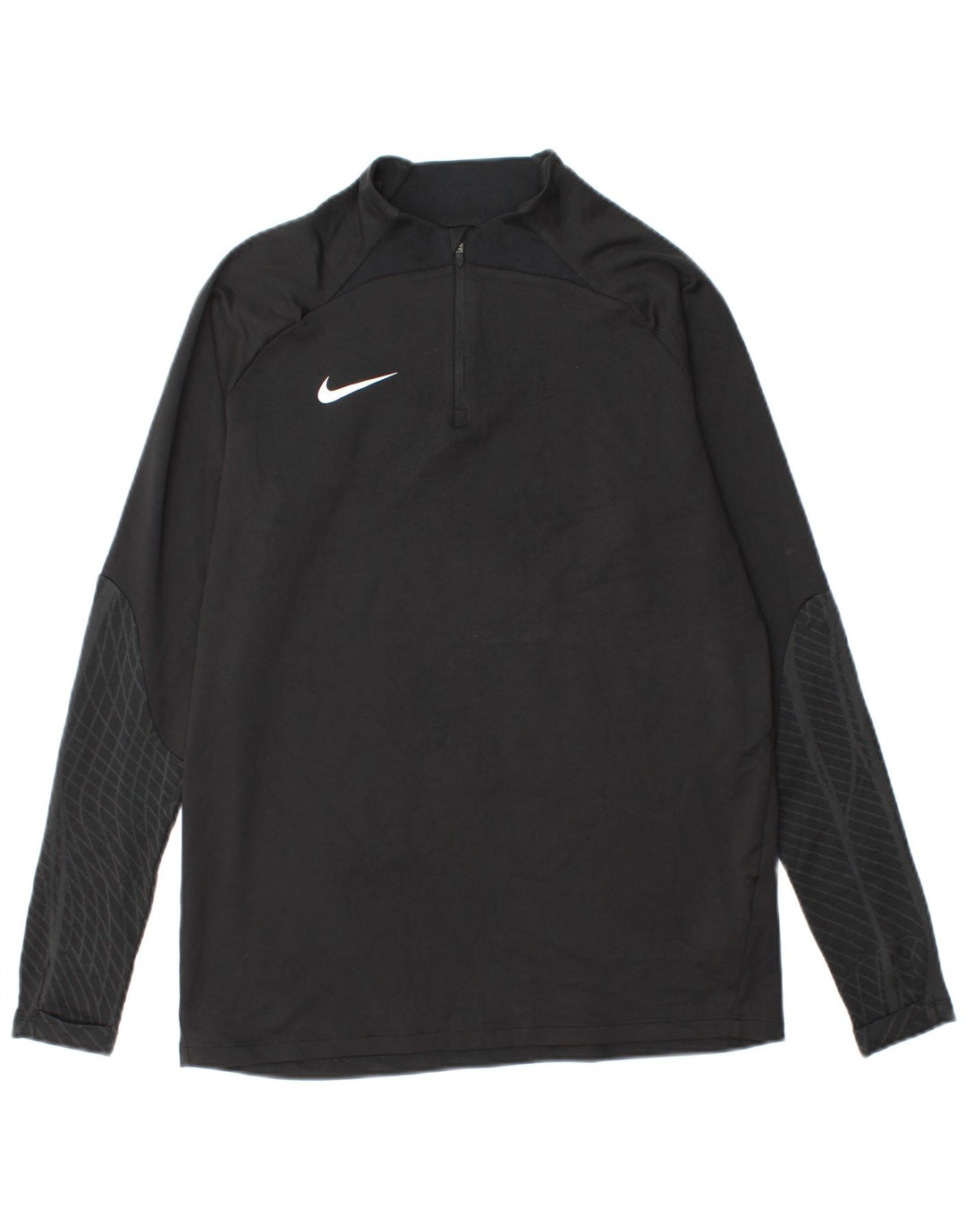 Nike Herre Dri Fit Slim Fit Pullover Træningsdragt Top Medium Sort Geometrisk