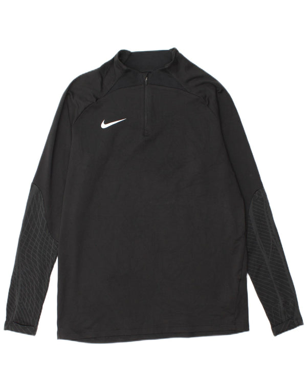 Nike Herre Dri Fit Slim Fit Pullover Træningsdragt Top Medium Sort Geometrisk