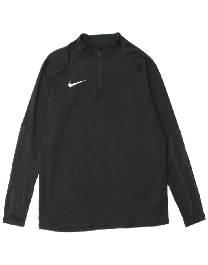 Nike Herre Dri Fit Slim Fit Pullover Træningsdragt Top Medium Sort Geometrisk