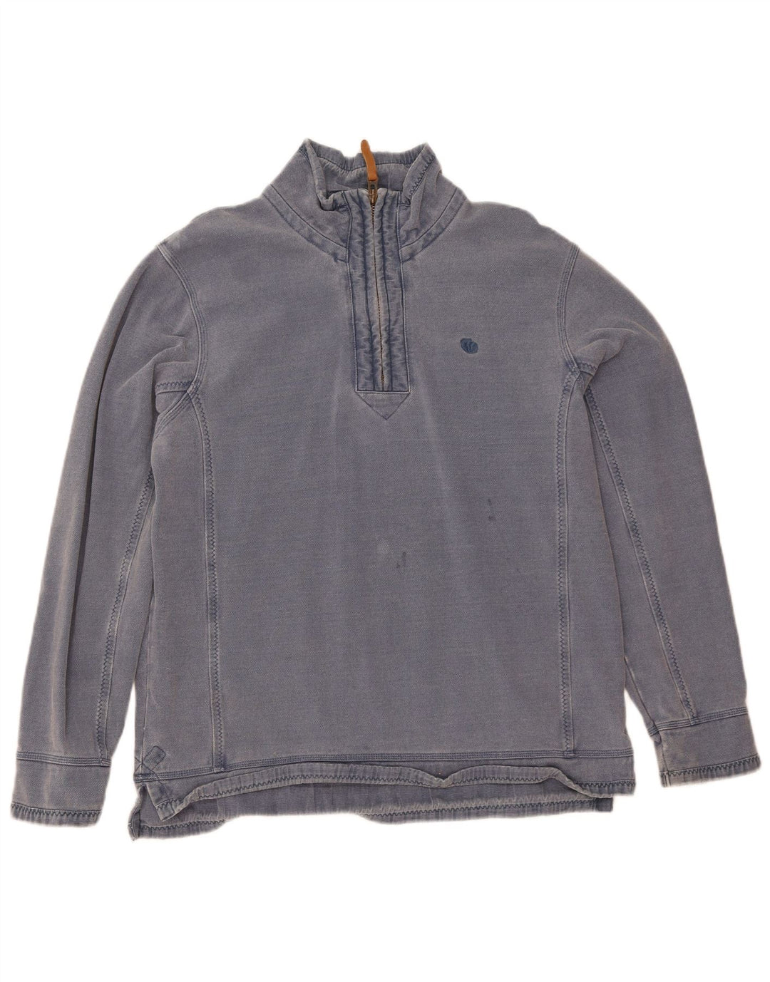 Fat Face Herre Zip Neck Sweatshirt Jumper Stor Blå Bomuld