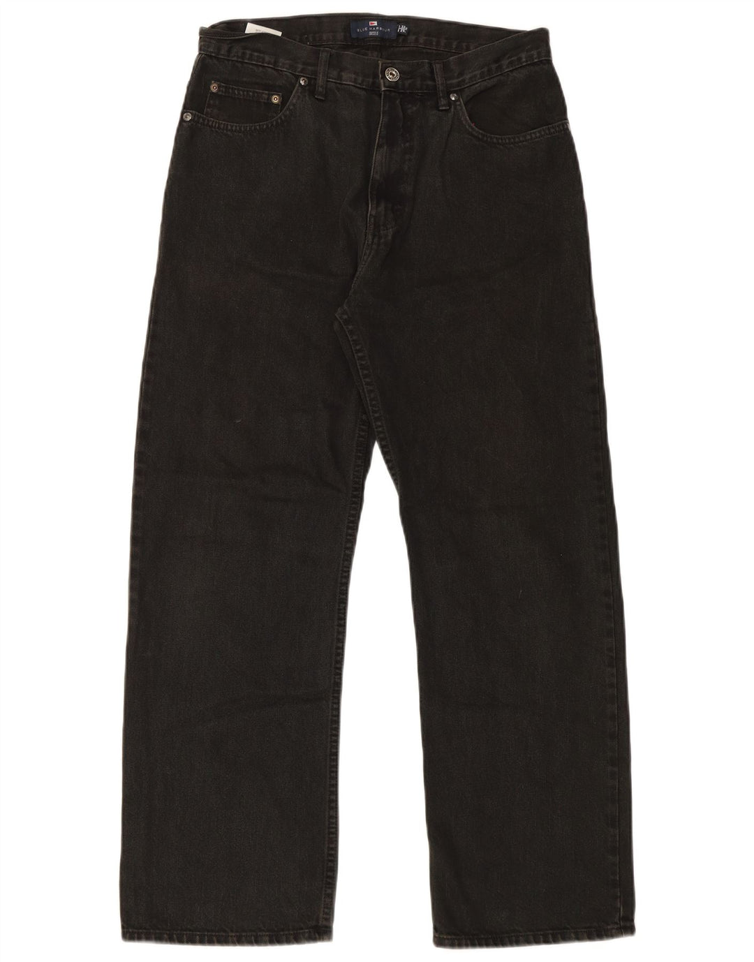Marks & Spencer Herre Blue Harbor Straight Jeans W32 L29 Sort Bomuld