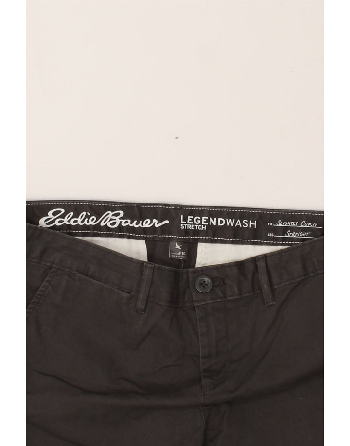 EDDIE BAUER Womens Slightly Curvy Straight Capri Trousers US 10 Large W34 L22  Grey Vintage Eddie Bauer and Second-Hand Eddie Bauer from Messina Hembry 