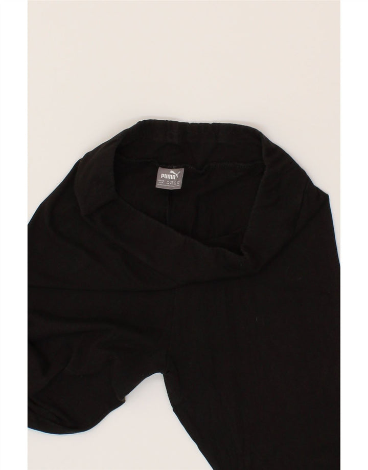 PUMA Womens Leggings UK 8 Small Black Vintage Puma and Second-Hand Puma from Messina Hembry 