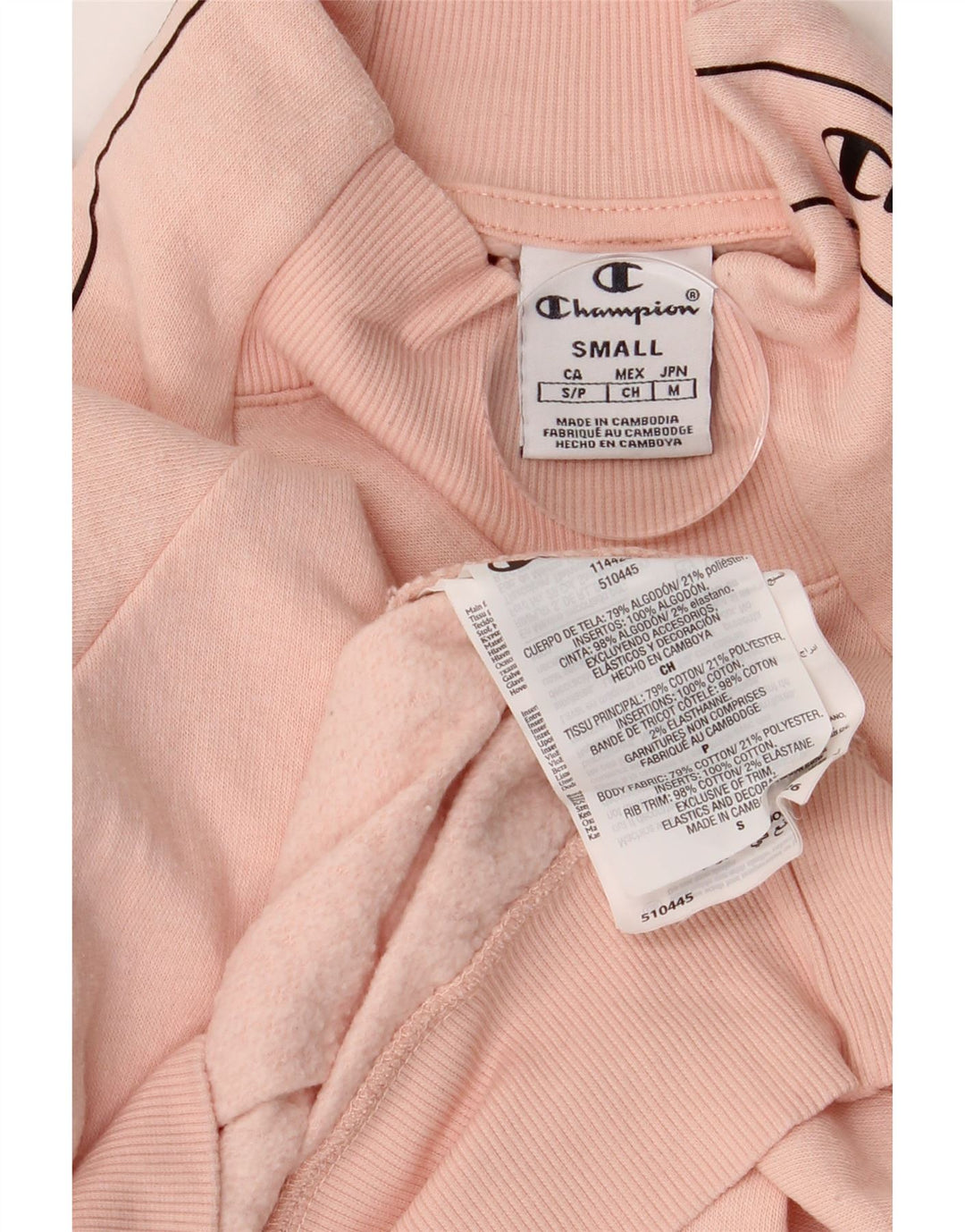 Champion Kvinder Oversized Grafisk Sweatshirt Jumper UK 10 Small Pink Bomuld