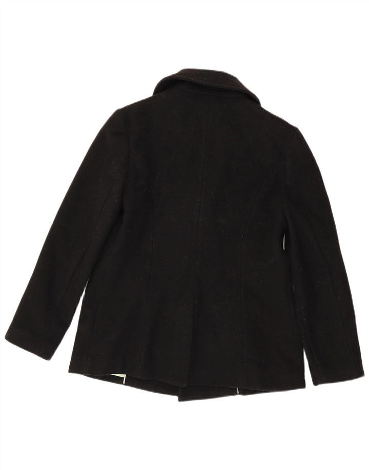 Gap Womens Pea Coat UK 14 Medium Black Virgin Wool
