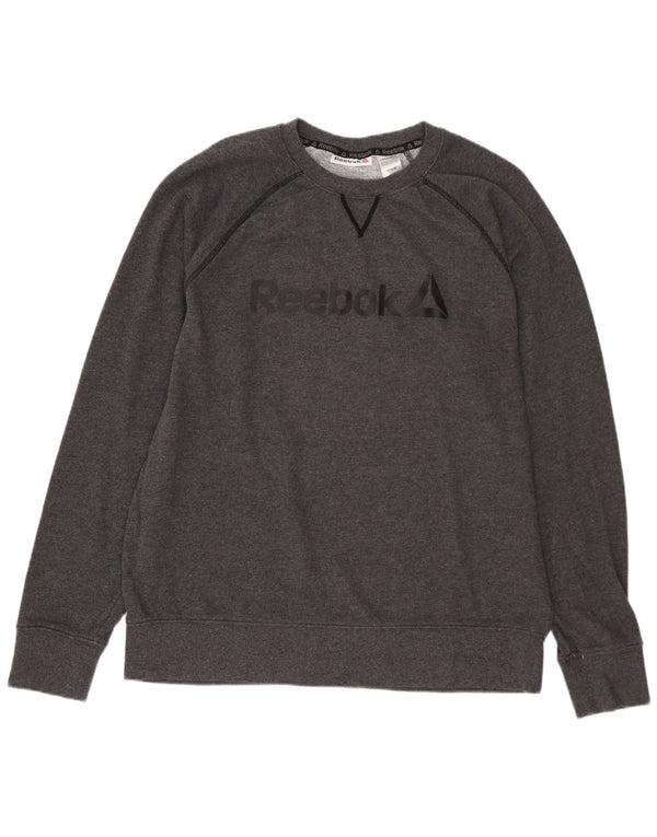 REEBOK Herre grafisk sweatshirt Jumper Medium Grå Bomuld