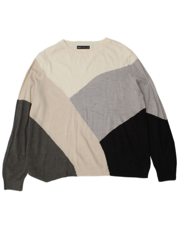 Marks & Spencer Dame Boat Neck Jumper Sweater UK 16 Large Grey