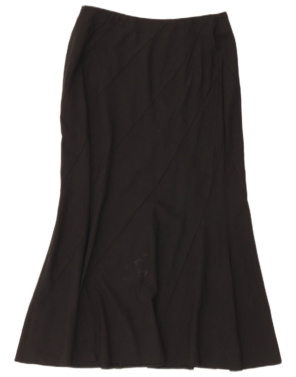 Marks & Spencer Dame Højtalje Midi Nederdel UK 12 Medium W30 Sort