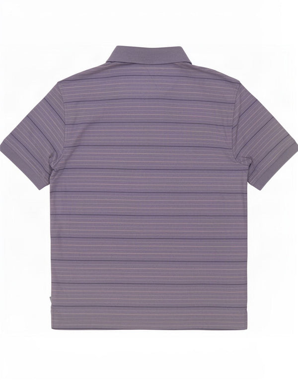 Izod Polo Shirt til mænd Stor lilla nålestribet bomuld