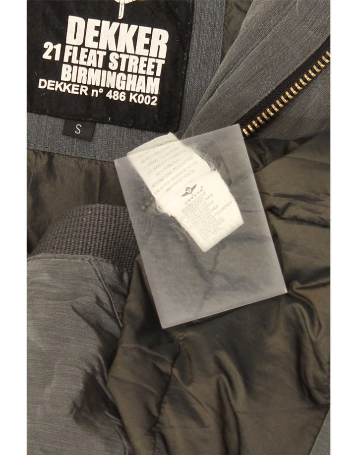 Dekker Herre Military Hooded Parka Jacket UK 36 Small Grey Polyamide