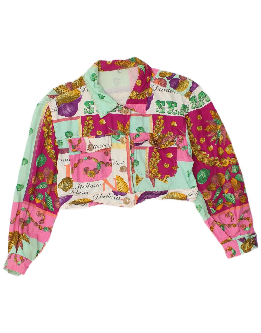 Vintage Kvinders Grafisk Bolero-jakke UK 10 Small Multicolored Viscose