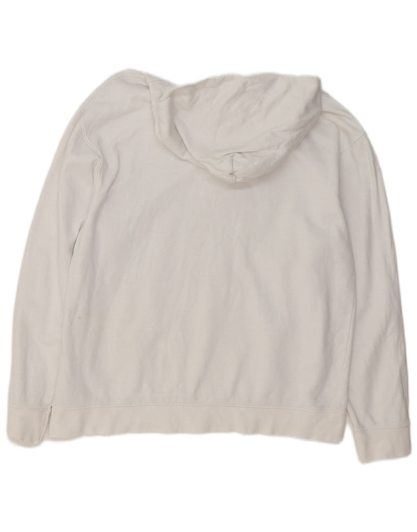 Topshop Dame Grafisk Hoodie Jumper UK 14 Medium White Bomuld