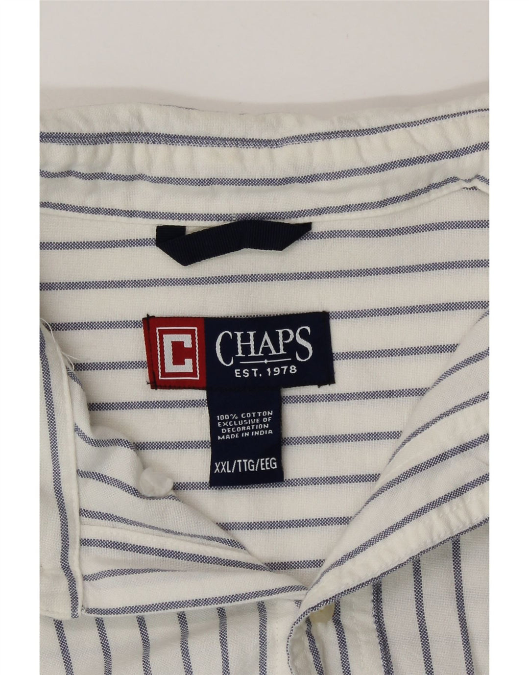 Chaps herreskjorte 2XL hvid nålestribet bomuld