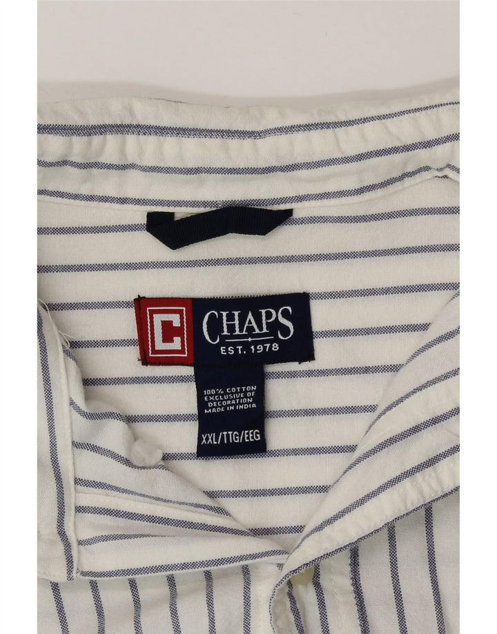 Chaps herreskjorte 2XL hvid nålestribet bomuld