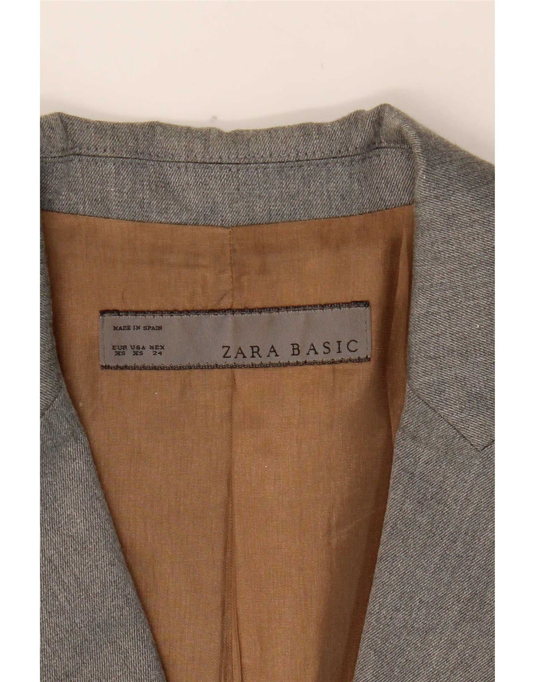 Zara Dame 1-knaps blazerjakke UK 6 XS Grå