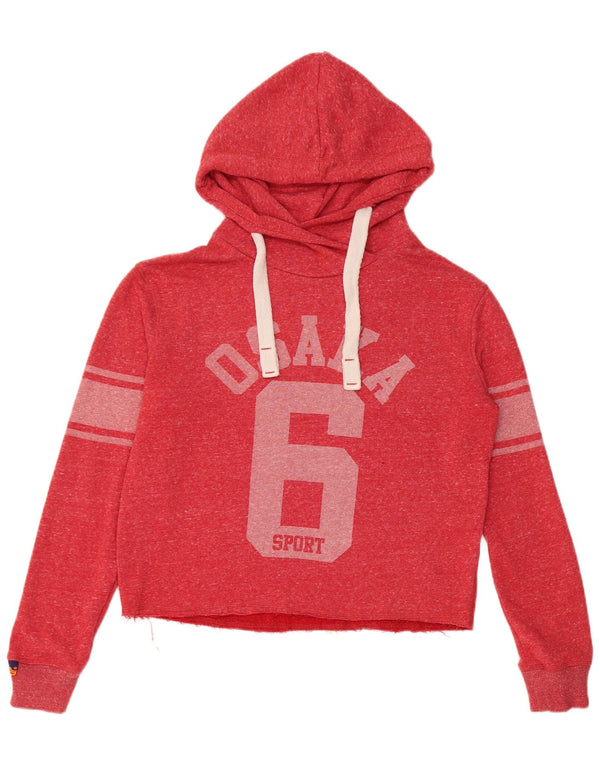 Superdry Womens Osaka Graphic Oversized Hoodie Jumper UK 10 Small Red