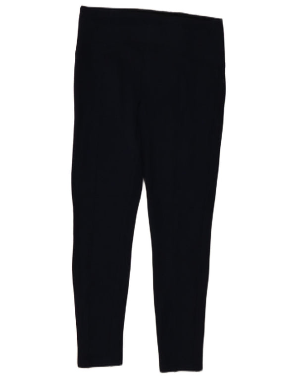 Marks & Spencer Womens Crop Leggings UK 12 Medium Navy Blue Viscose