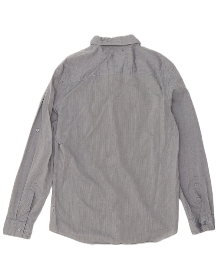Calvin Klein Herre Slim Fit skjorte Medium Grey Pinstripe Bomuld