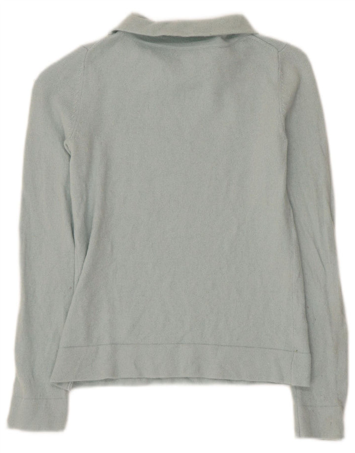 Hobbs Dame Crop Roll Neck sweater UK 4 XS Blue Wool