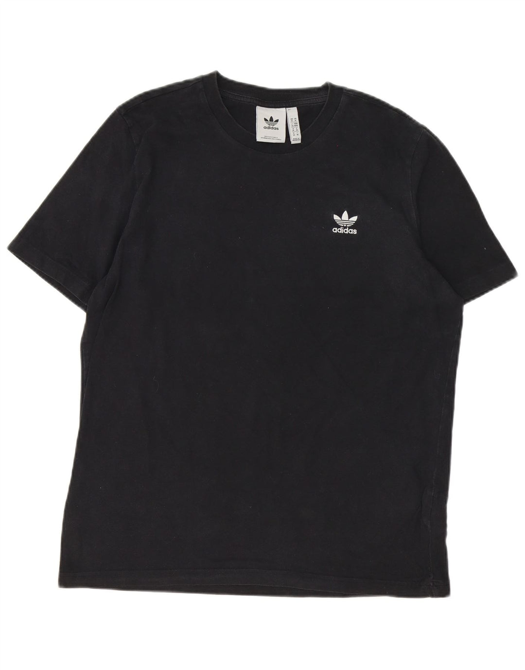 Adidas Herre T-Shirt Top Medium Sort Bomuld