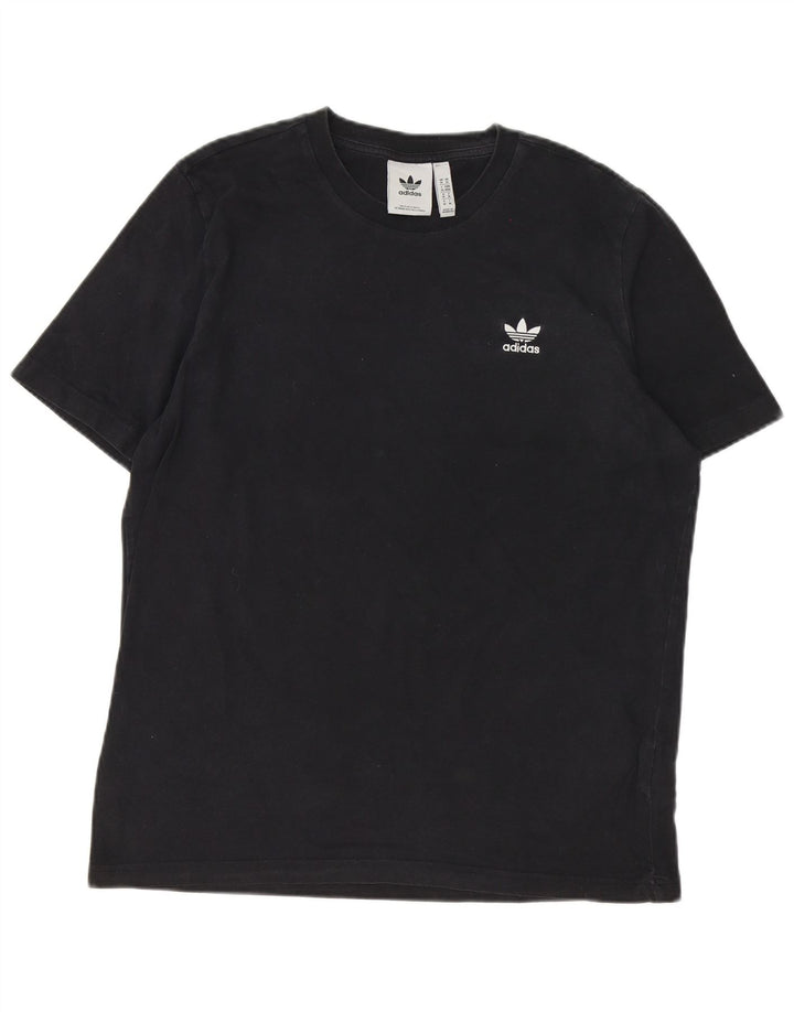Adidas Herre T-Shirt Top Medium Sort Bomuld