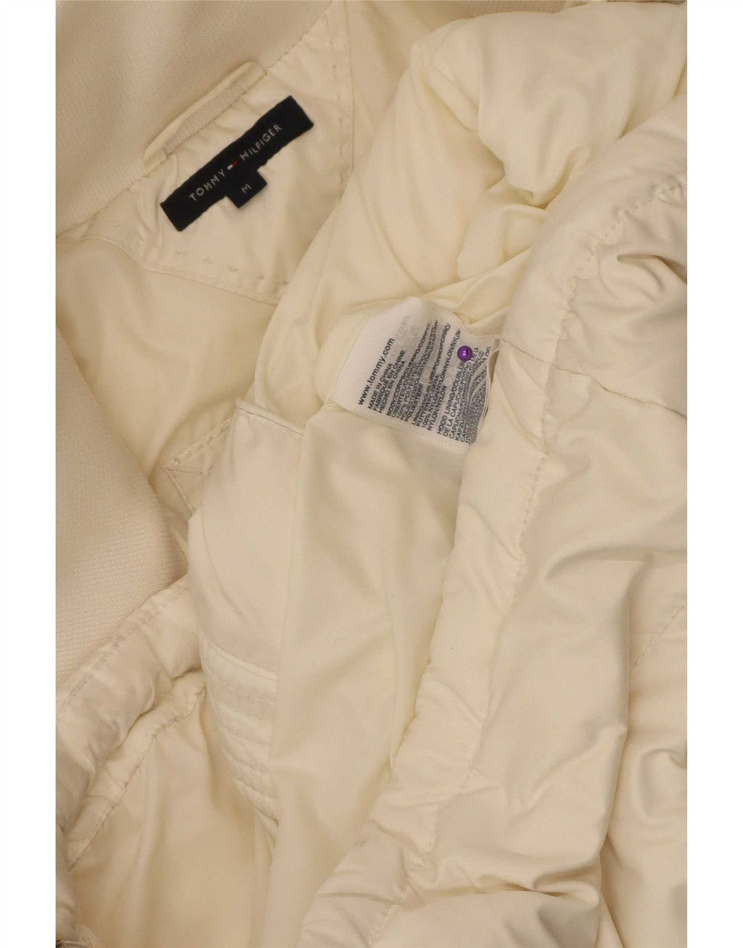Tommy Hilfiger Dame Polstret Jakke UK 14 Medium Off White Polyester