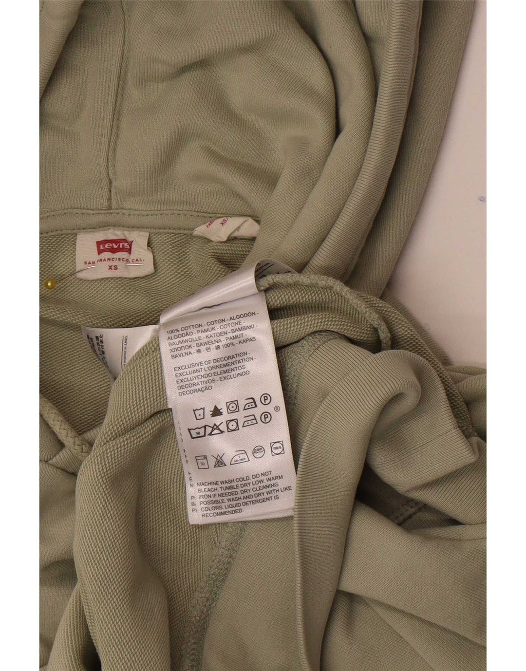 Levi's Herre hættetrøje XS Khaki Bomuld