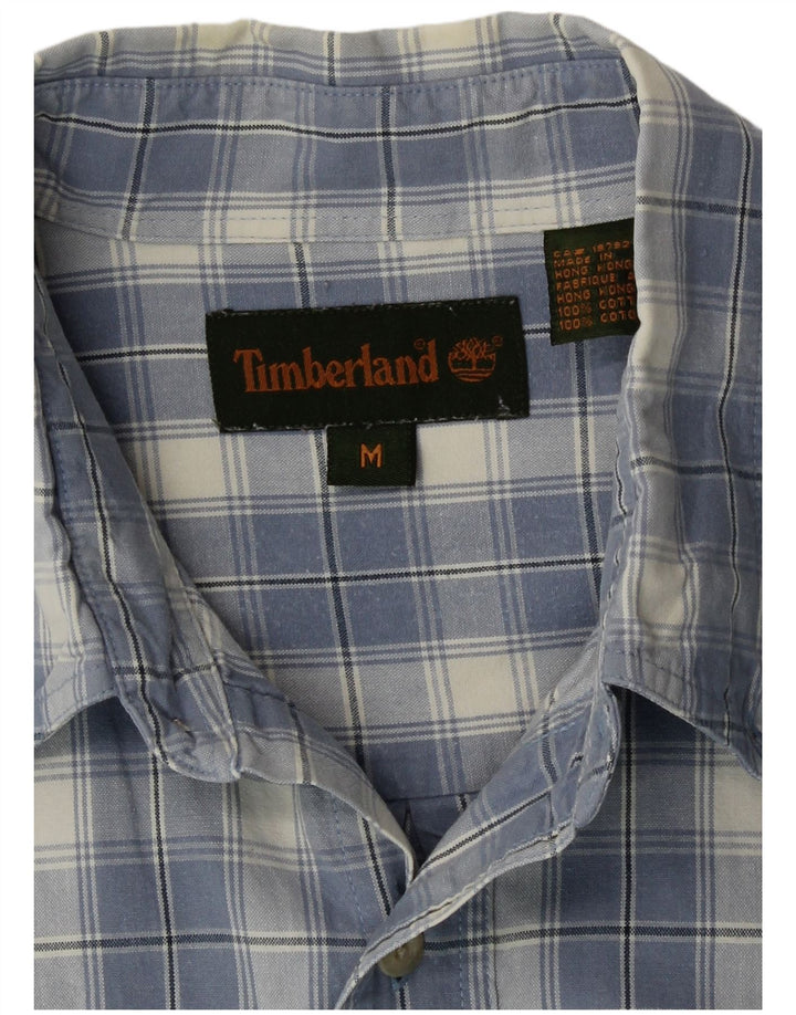 Timberland herreskjorte mellemblå ternet bomuld