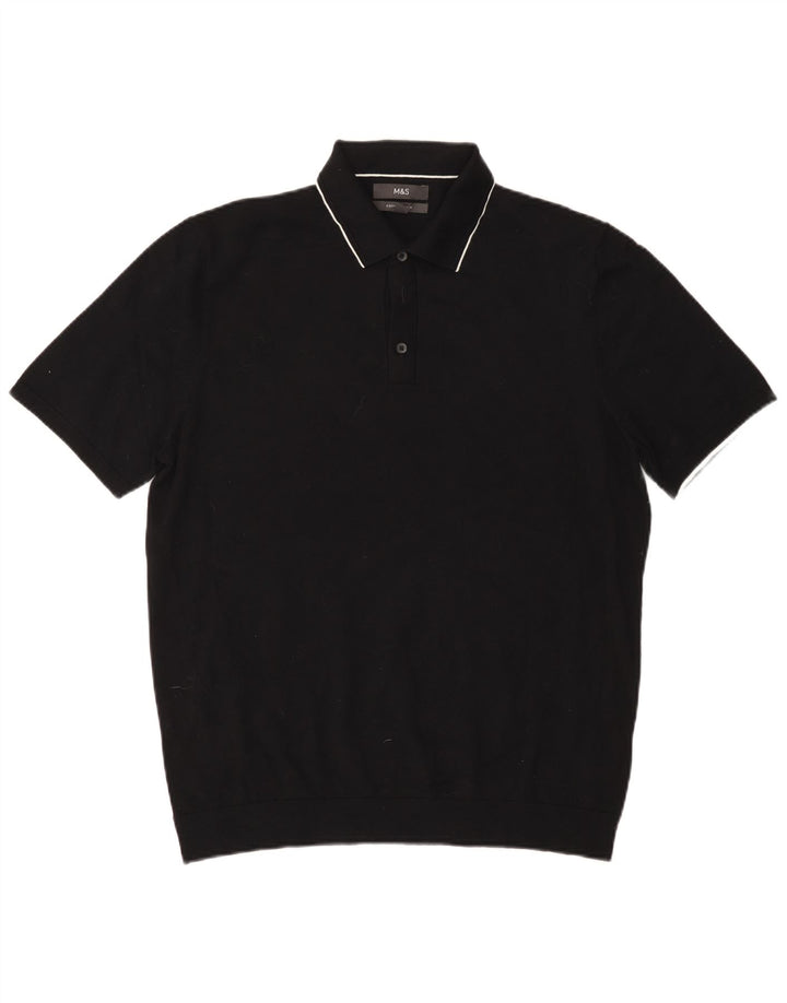 Marks & Spencer herre poloshirt Stor sort bomuld