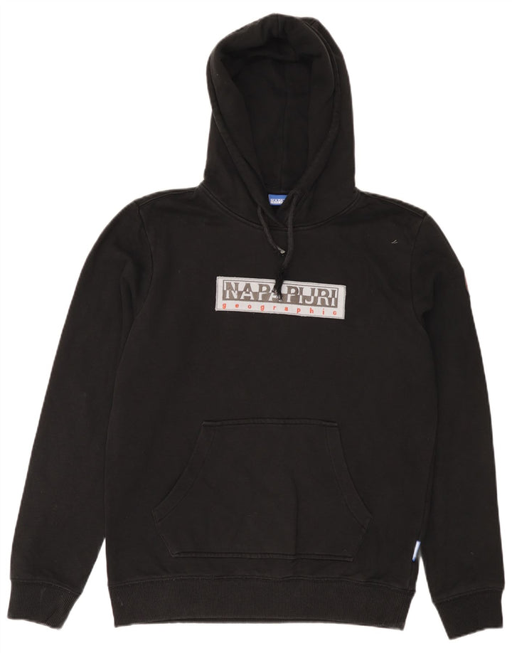 NAPAPIJRI Herre Geographic Graphic Hoodie Jumper Lille sort bomuld