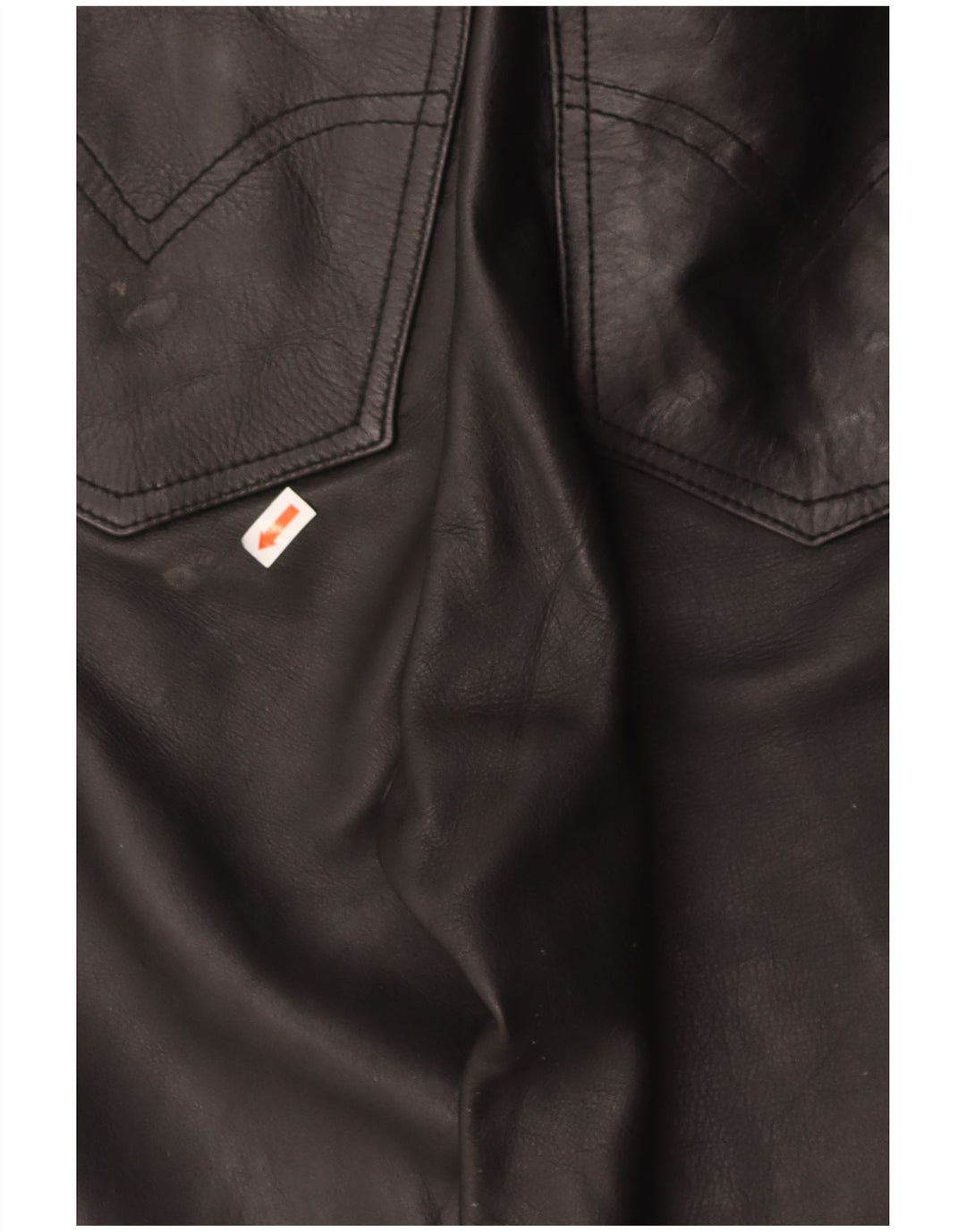 VINTAGE Womens Tapered Leather Trousers W30 L28 Black