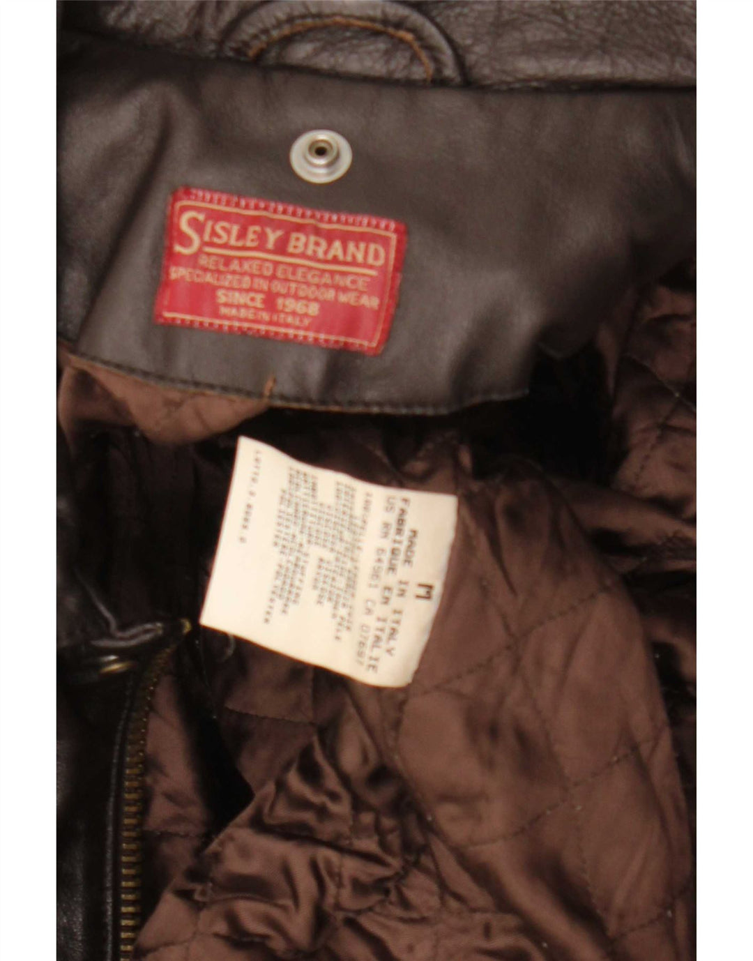 Sisley Herre Læderjakke UK 38 Medium Brun
