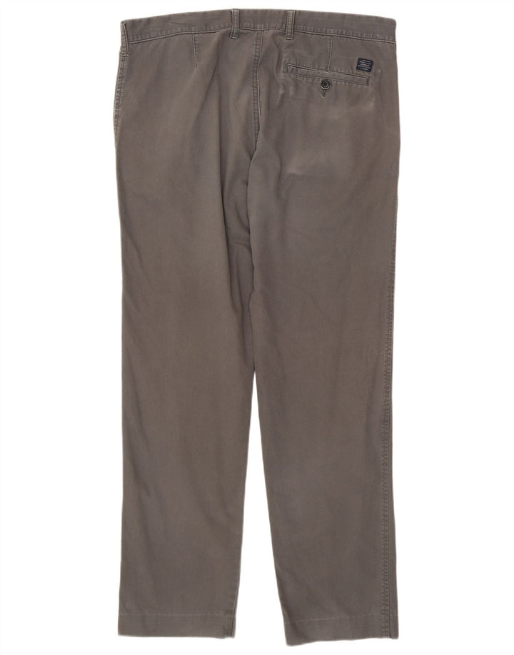 Marks & Spencer Straight Chino-bukser til mænd W36 L30 Grå bomuld