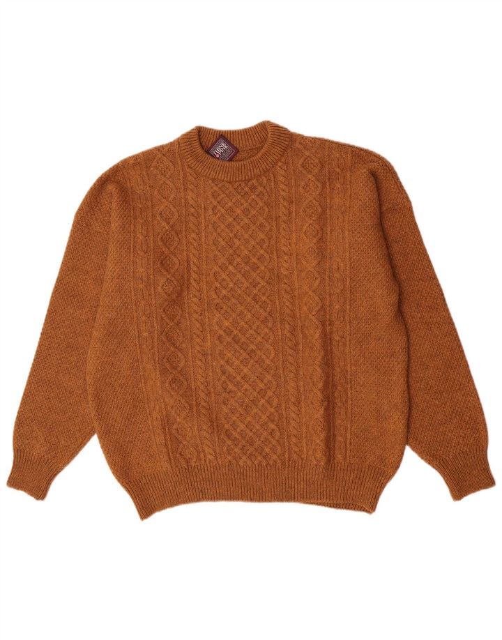 Tænk Pink Herre Crew Neck Jumper Sweater IT 52 Stor Brun Akryl