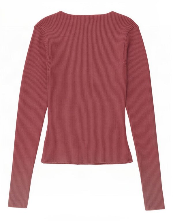 Zara Dametop Langærmet UK 12 Medium Pink Viscose