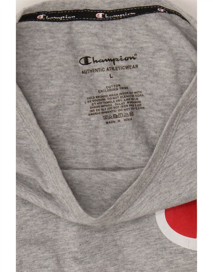 Champion Herre grafisk T-shirt Top Stor grå flækket bomuld