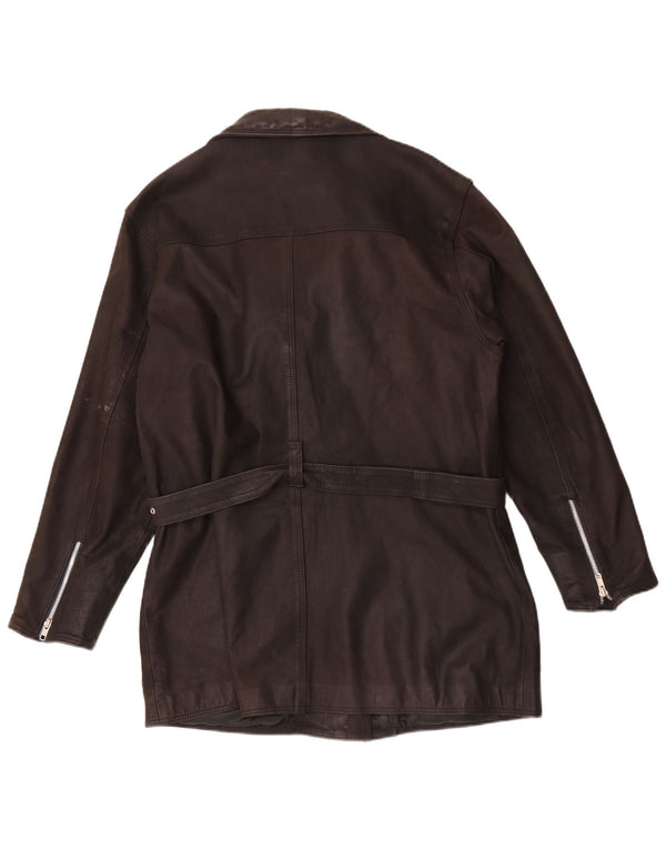 Vintage dame læderjakke UK 20 2XL Brun