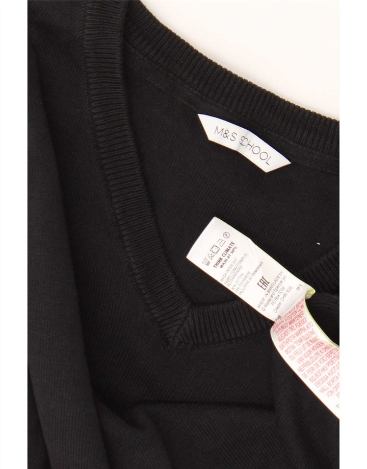 Marks & Spencer Boys V-hals sweater 13-14 år sort bomuld