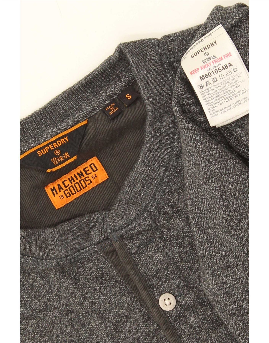 Superdry herre top langærmet lille grå bomuld