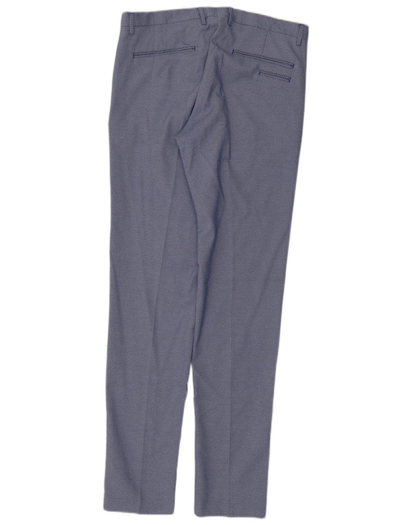 Zara Herre Slim Suit Bukser EU 44 Large W34 L33 Blue Geometric