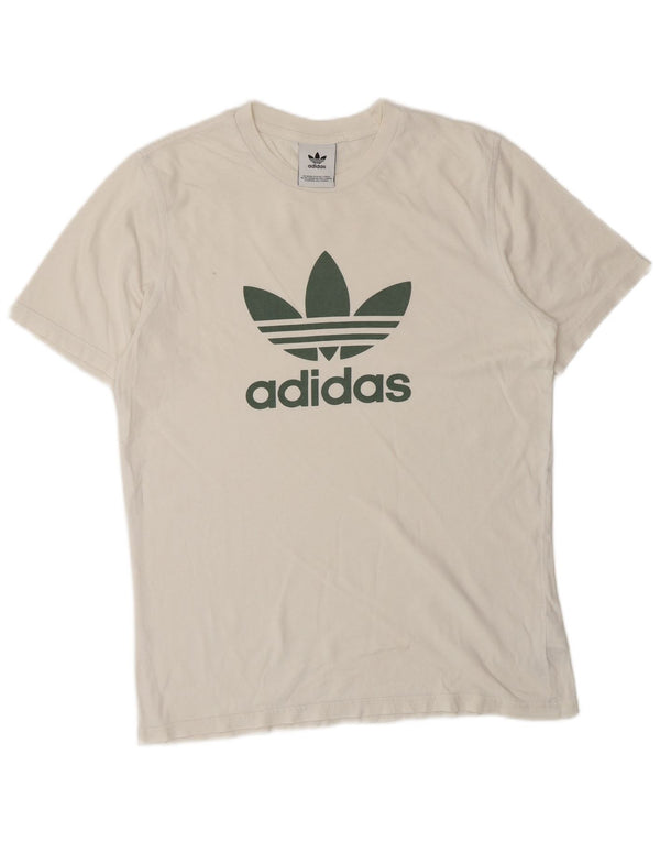 Adidas Grafisk T-shirt top til mænd Medium hvid bomuld
