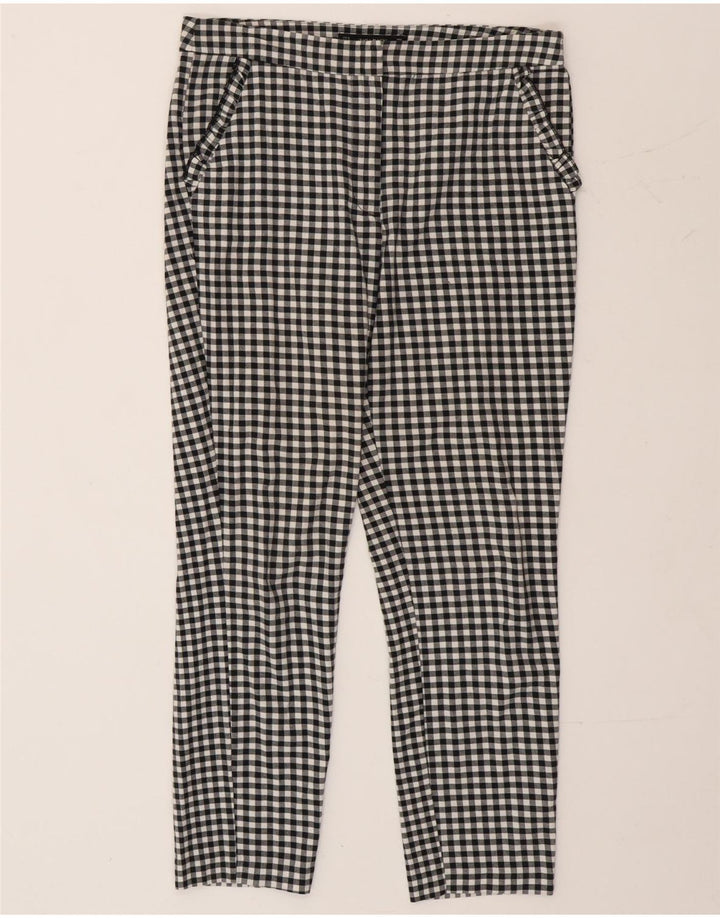 Zara Dame Slim Chino Bukser Medium W30 L26 Sort Gingham