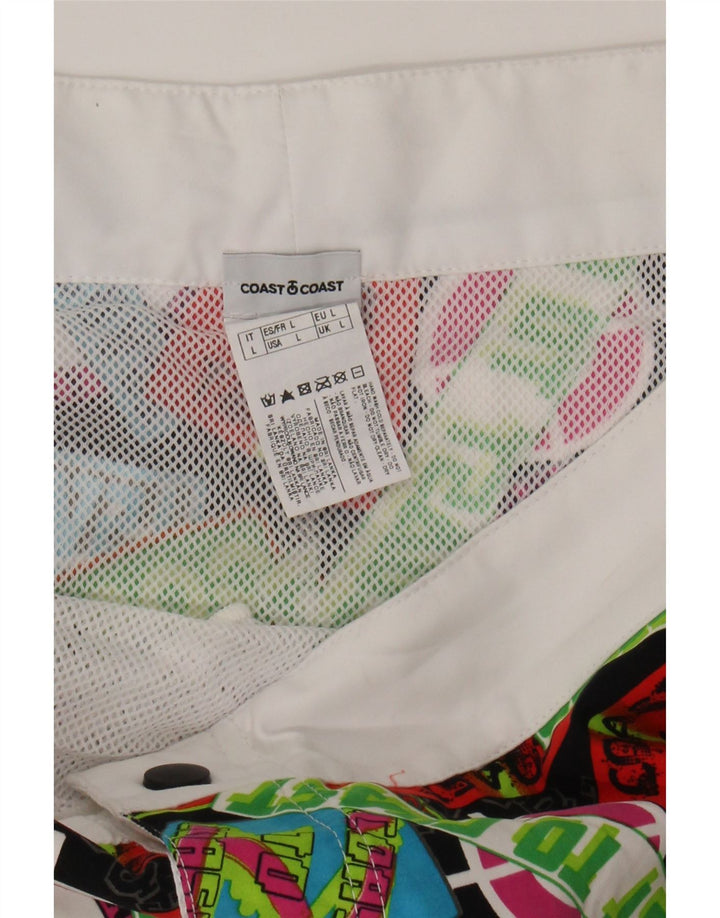 COAST Mens Graphic Swimming Shorts Large  Multicoloured Colourblock