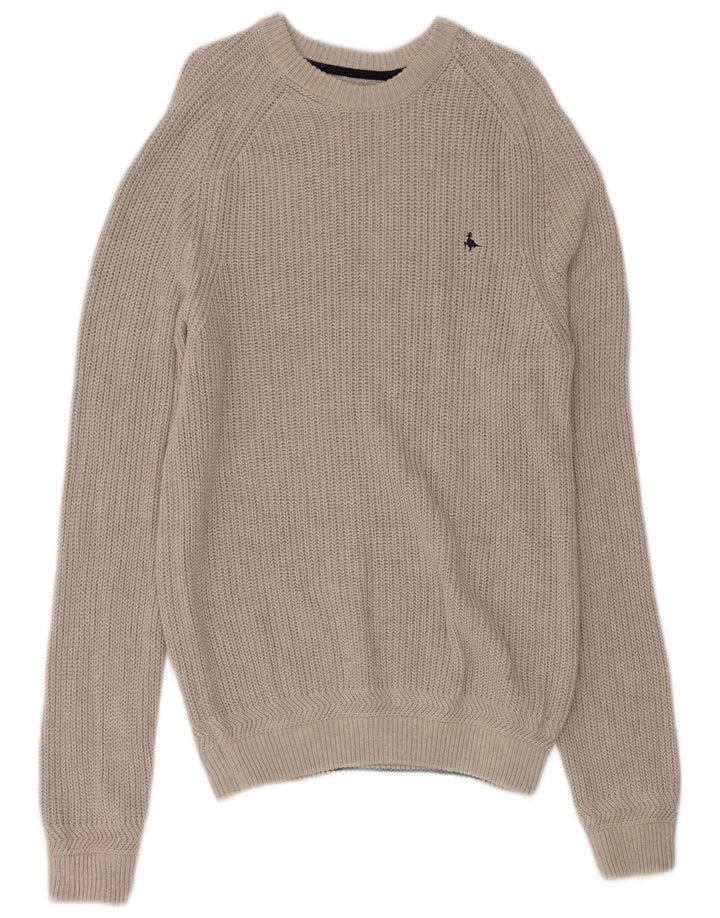 JACK WILLS Herre Boat Neck Jumper Sweater XL Grå Bomuld