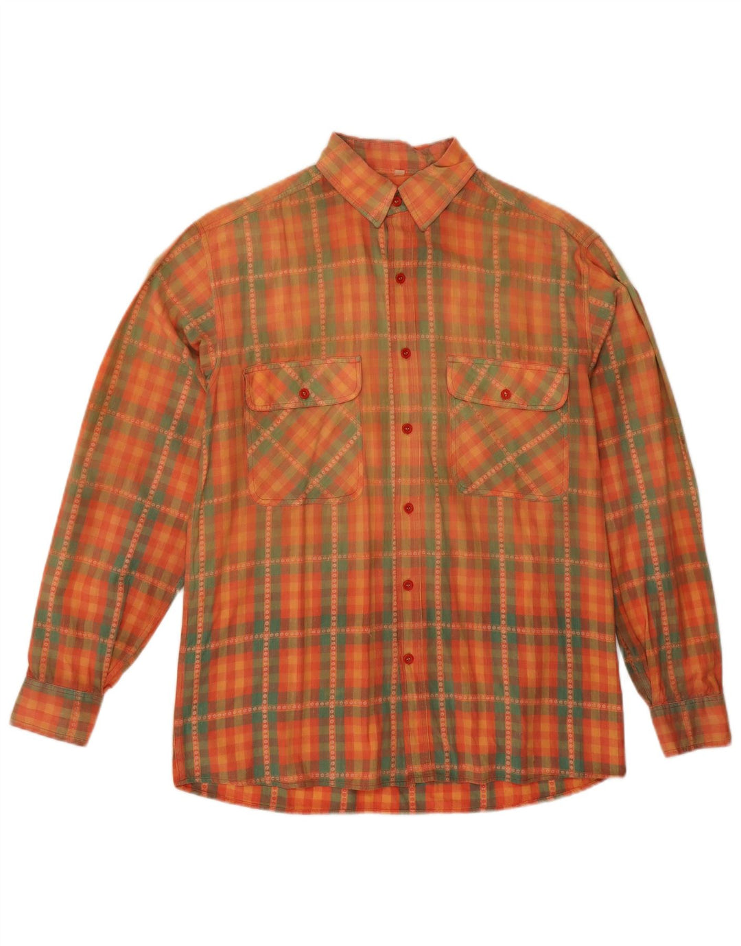 Vintage herreskjorte lille orange ternet