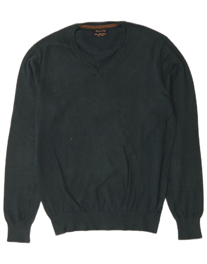Massimo Dutti Herre V-hals sweater lille grøn bomuld