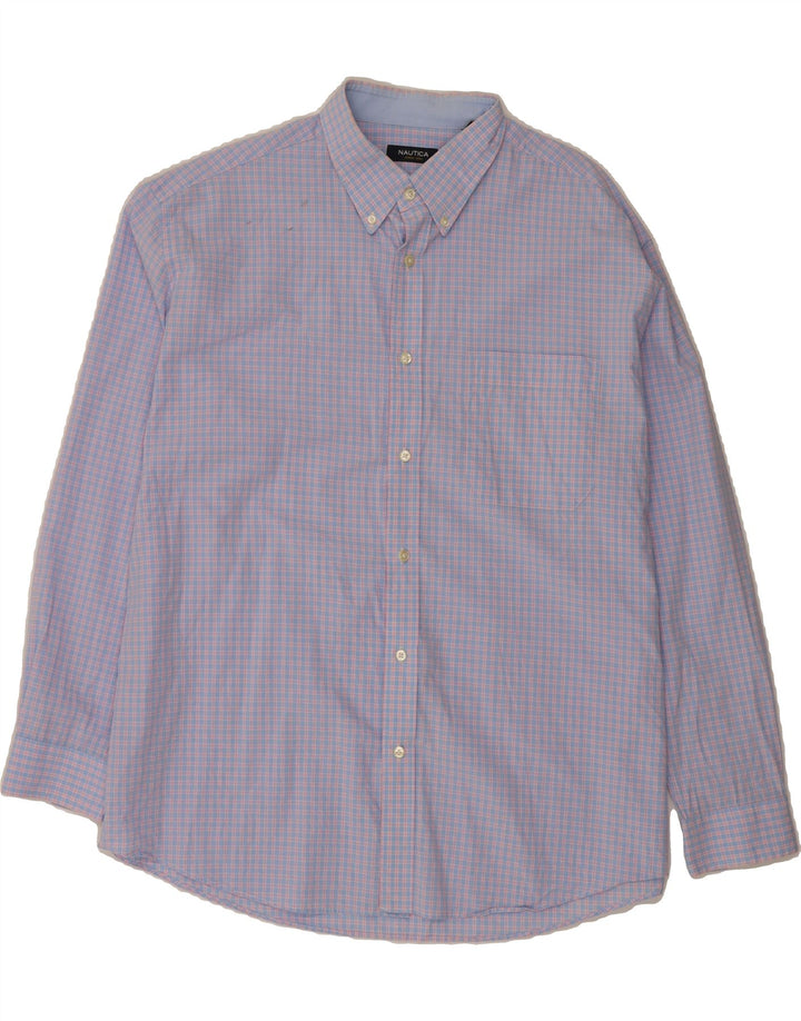 NAUTICA Mens Shirt Size 17 1/2 XL Blue Check Vintage Nautica and Second-Hand Nautica from Messina Hembry 
